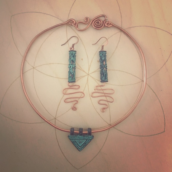 Atlantian style necklace and earrings - Picture 1 of 1